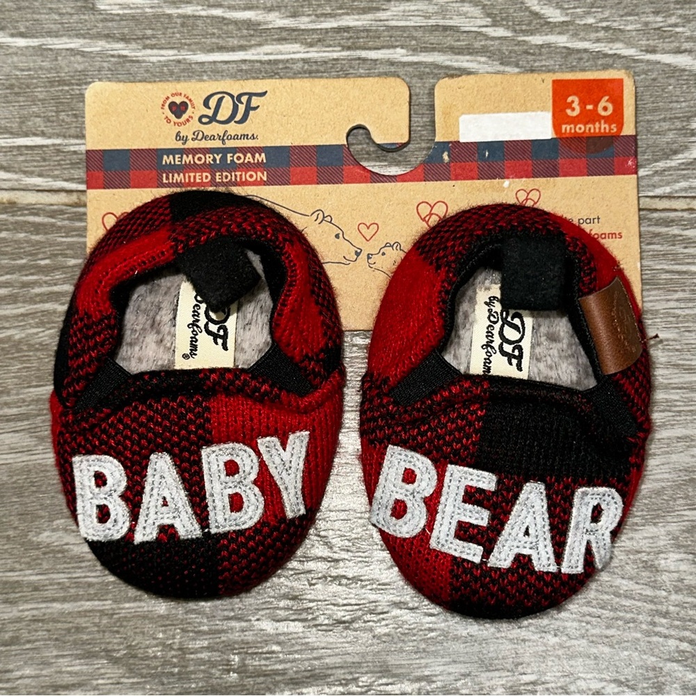 Dearfoams Limited Edition Baby Bear Slippers Memory Foam NWT 3-6 Months Cozy